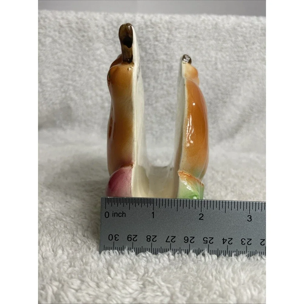 Vtg Ucago Japan Pear  Fruit Napkin Holder Ceramic Kitch 1960s MINT